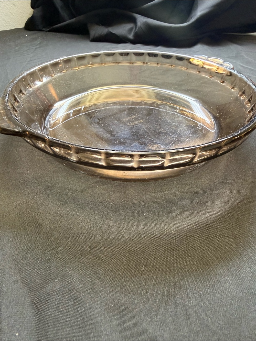 Pyrex #229 9.5 inch Cranberry Tinted Glass Pie Plate